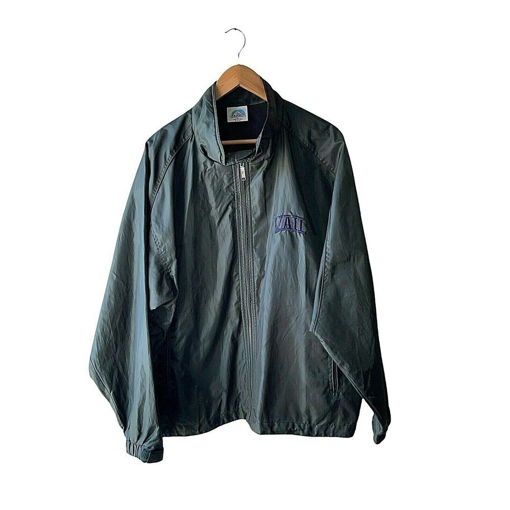 𝅺fahrenheit Size XL Green Full Zip Vail Colorado Embroidered Windbreaker Jacket